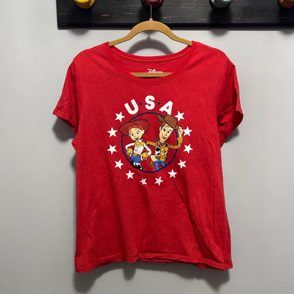 Disney Red T-Shirt with Toy Story Characters women’s large